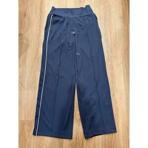 Athleta  Venice High Rise Track Stripe Wide Leg Pant, Granite Blue womens Medium